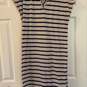 SHEIN Black and White Striped Midi Dress